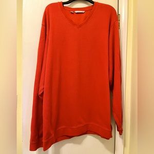 Cutter & Buck Men Orange 100% Cotton V-Neck Long Sleeve Pullover Big & Tall XXL